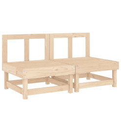 Canapés centraux de jardin 2 pcs bois de pin massif