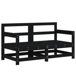 Salon de jardin 6 pcs Noir Bois de pin massif