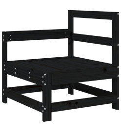 Salon de jardin 6 pcs Noir Bois de pin massif