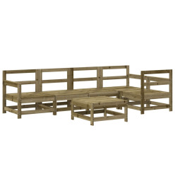 Salon de jardin 6 pcs bois de pin imprégné