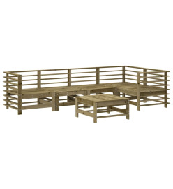 Salon de jardin 6 pcs bois de pin imprégné
