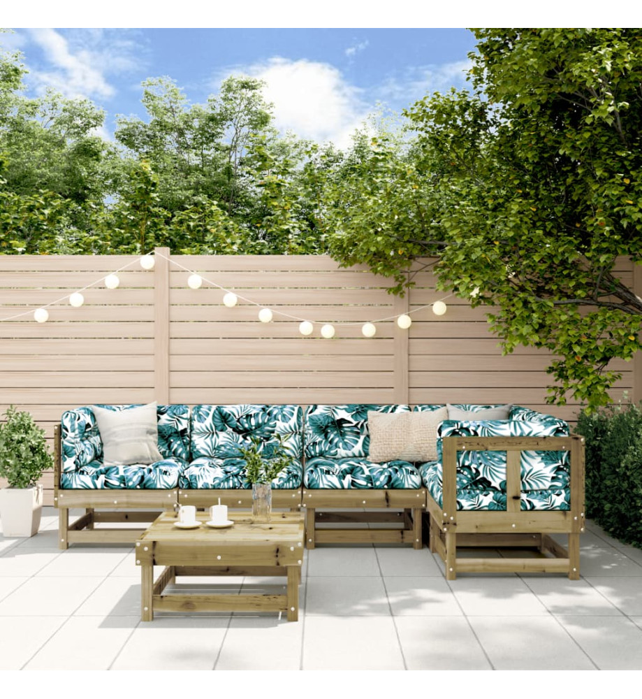 Salon de jardin 6 pcs bois de pin imprégné Salon de jardin 6 pcs bois de pin imprégné