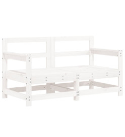 Salon de jardin 7 pcs Blanc Bois de pin massif