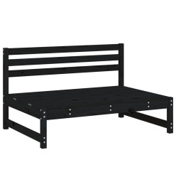 Salon de jardin 6 pcs Noir Bois de pin massif