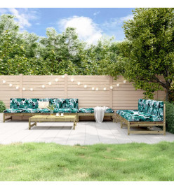 Salon de jardin 6 pcs bois de pin imprégné