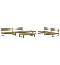 Salon de jardin 6 pcs bois de pin imprégné