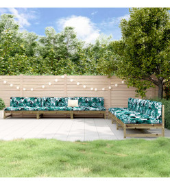 Salon de jardin 6 pcs bois de pin imprégné