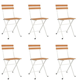 Ensemble de bistro pliable 7 pcs bois d'acacia solide et acier