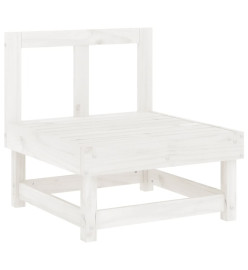 Salon de jardin 8 pcs Blanc Bois de pin massif