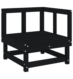 Salon de jardin 10 pcs Noir Bois de pin massif