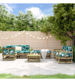 Salon de jardin 8 pcs bois de pin imprégné