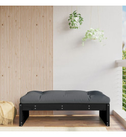 Repose-pied de jardin 120x80 cm noir bois de pin massif