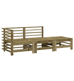 Salon de jardin 3 pcs bois de pin imprégné