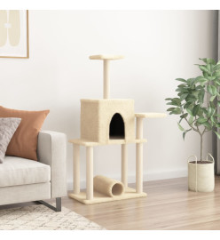 Arbre à chat avec griffoirs en sisal crème 122 cm