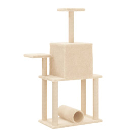 Arbre à chat avec griffoirs en sisal crème 122 cm