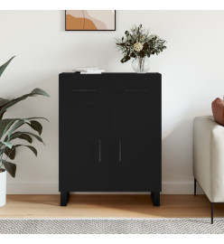 Buffet noir 69,5x34x90 cm bois d'ingénierie