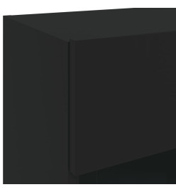 Meubles TV muraux avec lumières LED 2 pcs noir 40x30x60,5 cm