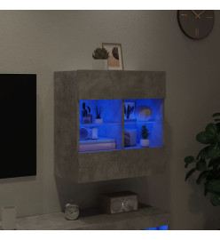 Meuble TV mural avec lumières LED gris béton 58,5x30x60,5 cm