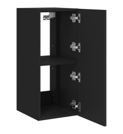 Meubles TV muraux avec lumières LED 2 pcs noir 30,5x35x70 cm