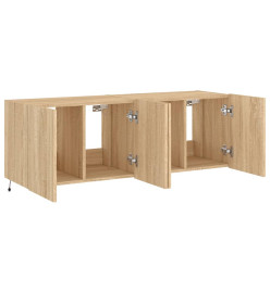 Meubles TV muraux lumières LED 2 pcs chêne sonoma 60x35x41 cm