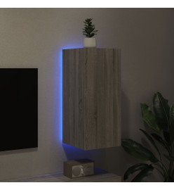 Meuble TV mural avec lumières LED sonoma gris 30,5x35x70 cm