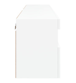 Meubles TV muraux avec lumières LED 2 pcs blanc 60x30x40 cm