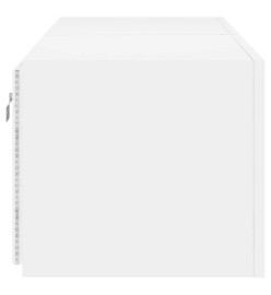 Meubles TV muraux avec lumières LED 2 pcs blanc 60x35x31 cm