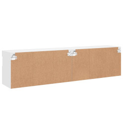 Meubles TV muraux avec lumières LED 2 pcs blanc 80x30x40 cm