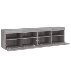 Meubles TV muraux et lumières LED 2pcs sonoma gris 80x30x40 cm