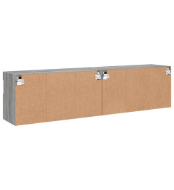 Meubles TV muraux et lumières LED 2pcs sonoma gris 80x30x40 cm