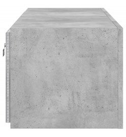 Meubles TV muraux et lumières LED 2pcs gris béton 60x35x31 cm