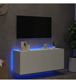 Meuble TV mural avec lumières LED blanc 100x35x41 cm