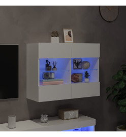 Meuble TV mural avec lumières LED blanc 78,5x30x60,5 cm