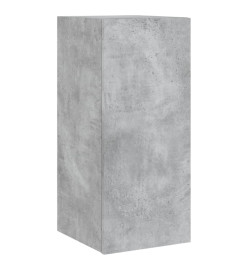 Meubles TV muraux et lumières LED 2pcs gris béton 30,5x35x70 cm