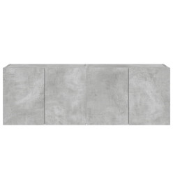 Meubles TV muraux et lumières LED 2pcs gris béton 60x35x41 cm