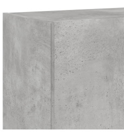 Meubles TV muraux et lumières LED 2pcs gris béton 60x35x41 cm