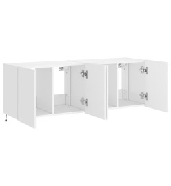 Meubles TV muraux avec lumières LED 2 pcs blanc 60x35x41 cm