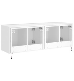 Meubles TV muraux avec lumières LED 2 pcs blanc 60x35x41 cm