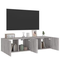 Meubles TV muraux et lumières LED 2pcs sonoma gris 60x35x31 cm