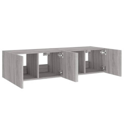 Meubles TV muraux et lumières LED 2pcs sonoma gris 60x35x31 cm