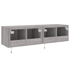 Meubles TV muraux et lumières LED 2pcs sonoma gris 60x35x31 cm