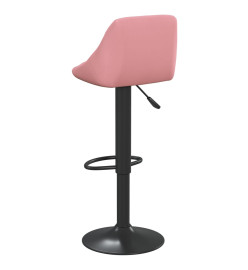 Tabourets de bar lot de 2 rose velours