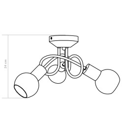 Plafonnier avec abat-jour en verre 3 ampoules E14 Blanc  Bol