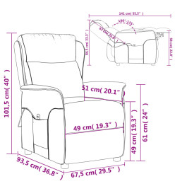 Fauteuil inclinable électrique Marron foncé Tissu