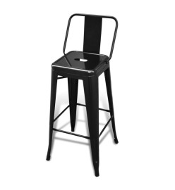 Tabourets de bar lot de 2 noir acier