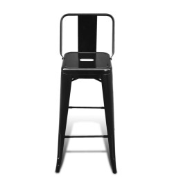 Tabourets de bar lot de 2 noir acier