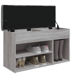 Banc à chaussures sonoma gris 82x32x45,5 cm bois d'ingénierie