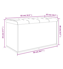 Banc de rangement gris béton 82x42x45 cm bois d'ingénierie