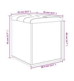 Banc de rangement blanc 42x42x45 cm bois d'ingénierie