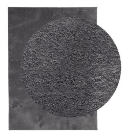 Tapis à poils courts doux et lavable anthracite 160x230 cm
